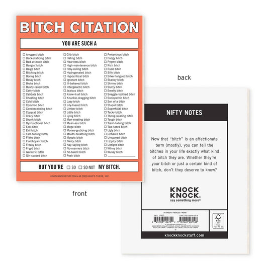 Bitch Citation Nifty Note Pad
