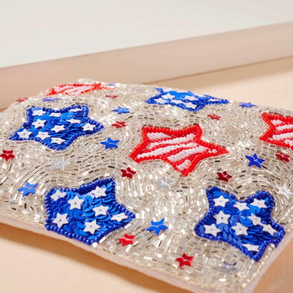 USA Beaded Coin Pouch