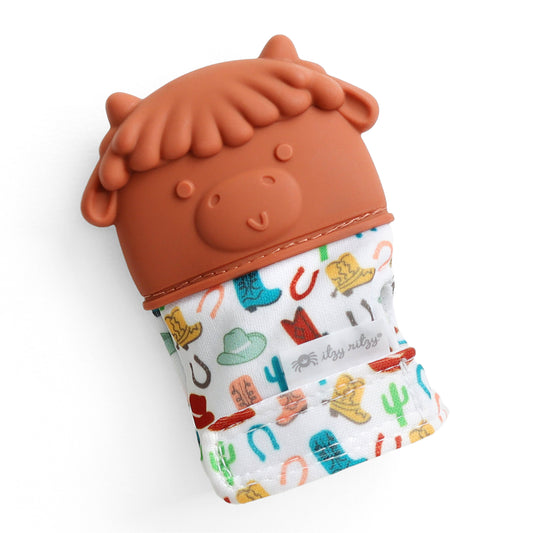 Itzy Mitt™ Teething Mitts: Highland Cow