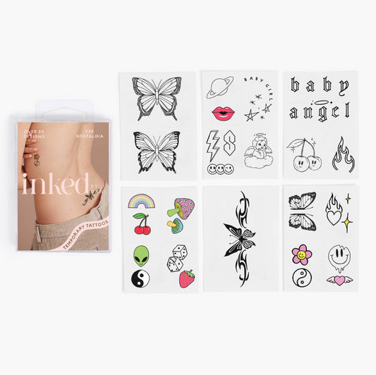 Y2K Nostalgia Temporary Tattoo Pack