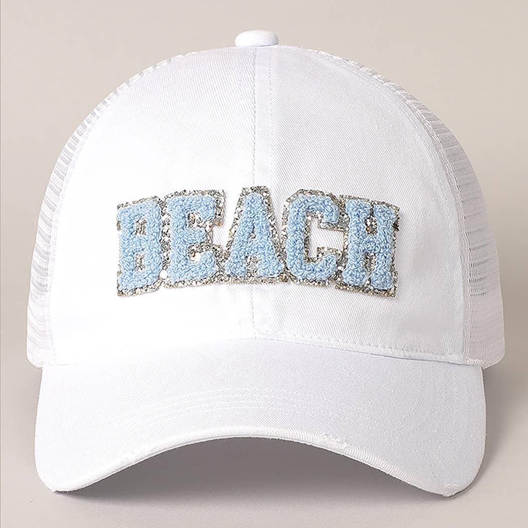 BEACH Chenille Letter Baseball Cap