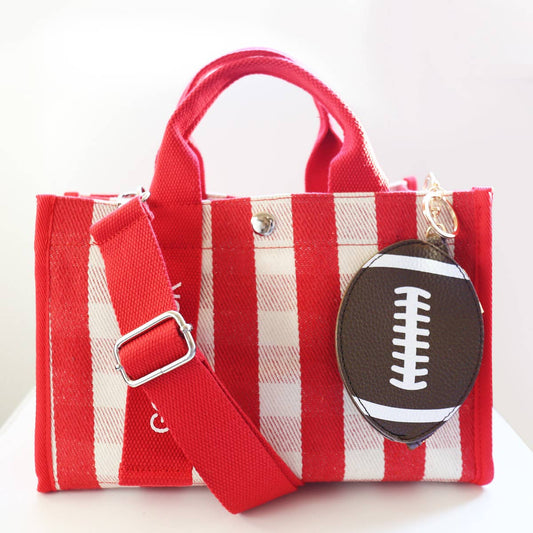 Football Coin Zipper Pouch Keychain