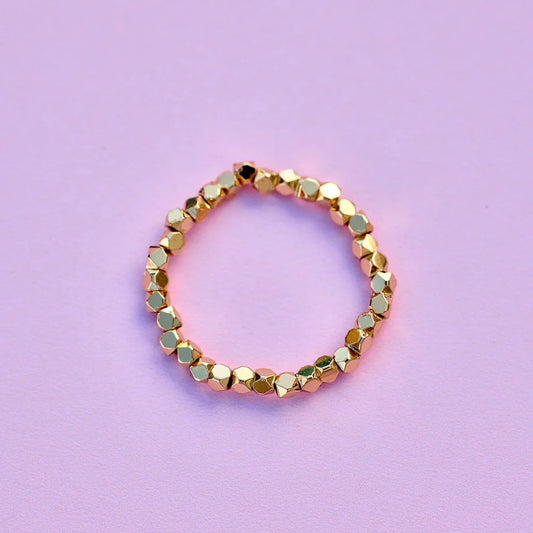 Gold Bead Stretch Ring