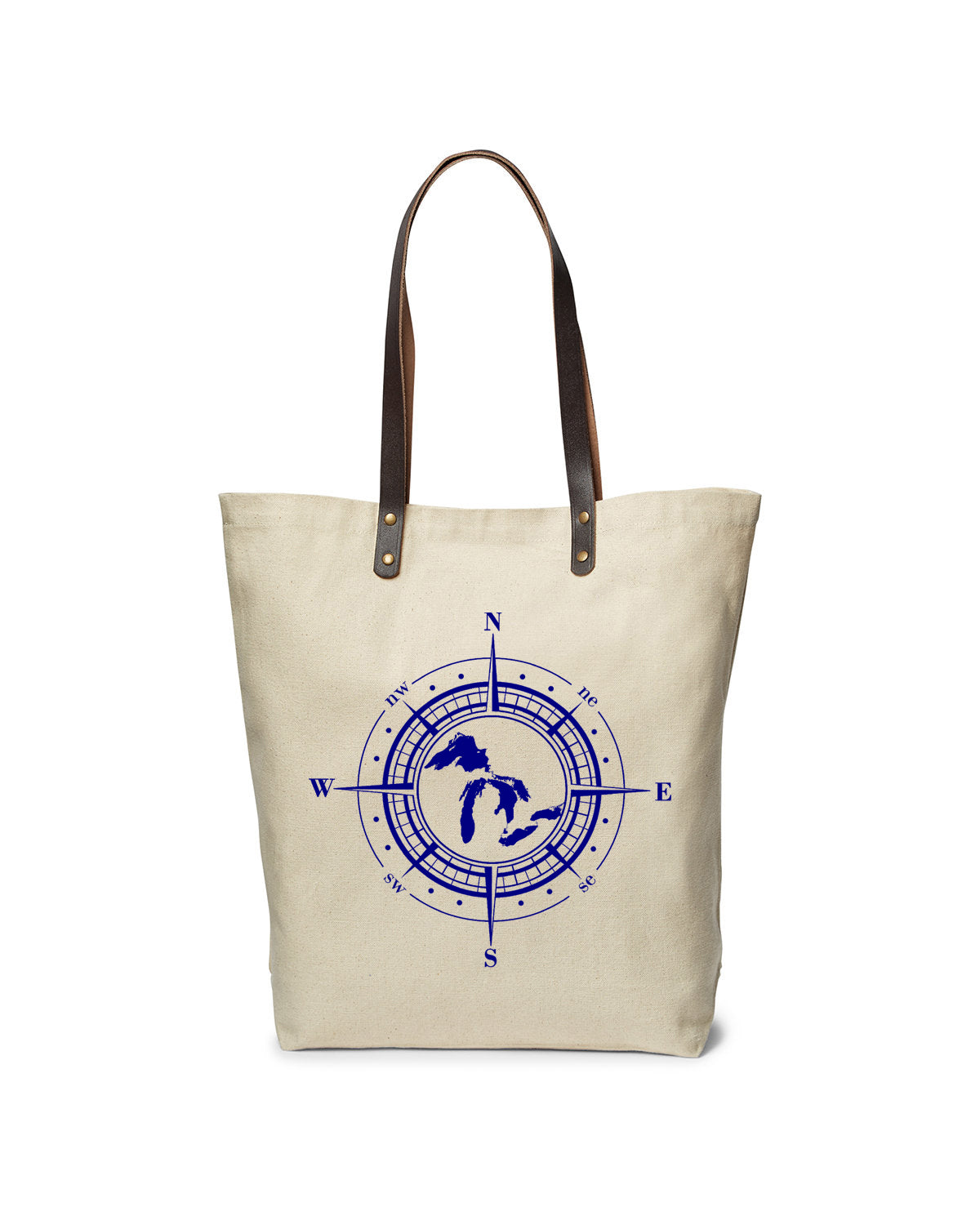 Compass Leather Strap Tote