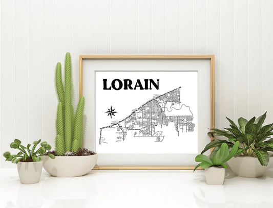 Lorain Map 8x10 Print