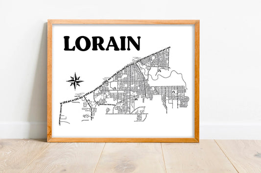 Lorain Map 8x10 Print