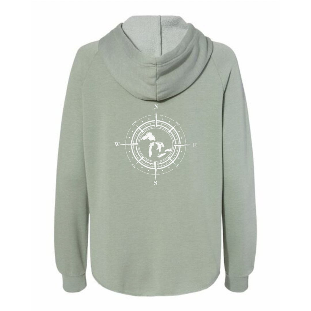 Ladies Wave Wash Zip Up Jacket - Compass