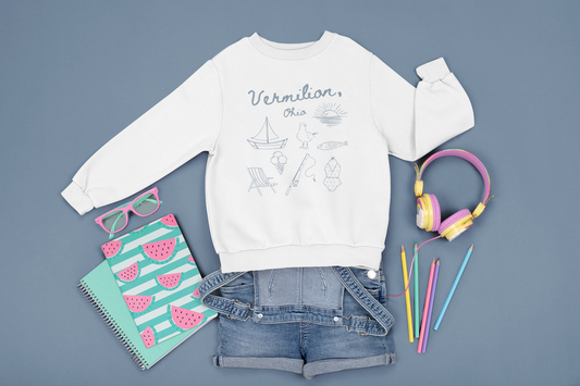 Vermilion Coastal Doodle Crewneck - Childrens