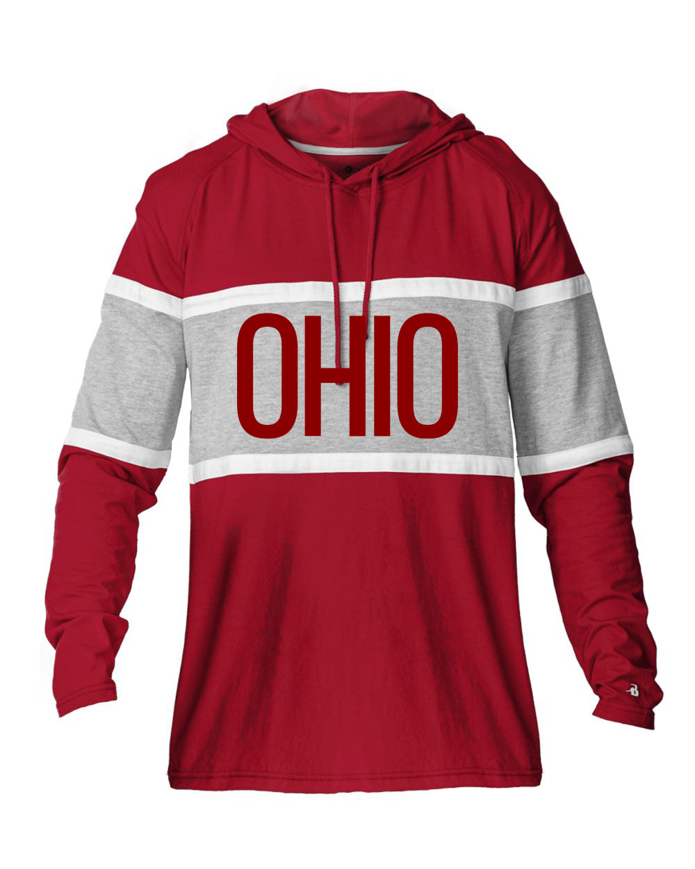 Ohio ColorBlock Long Sleeve Hooded Tee