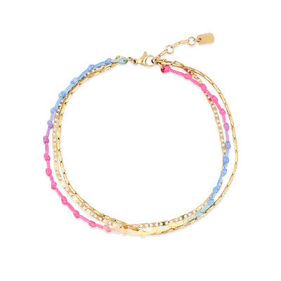 Ombre Rainbow Knot Layered Anklet