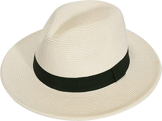 White - Panama Straw Beach Hat