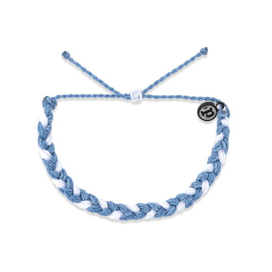 Misty Blue + White Braided Bracelet