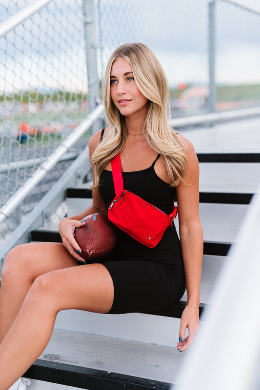 Red Shoulder Sling Belt Bag