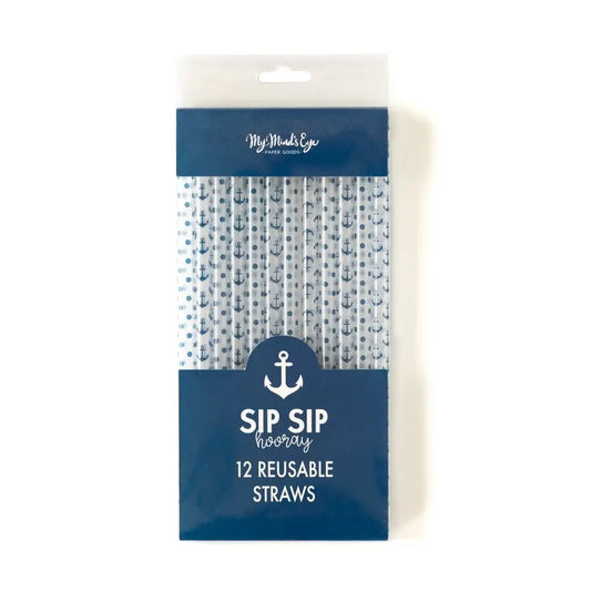 Nautical Anchor Reusable Straws