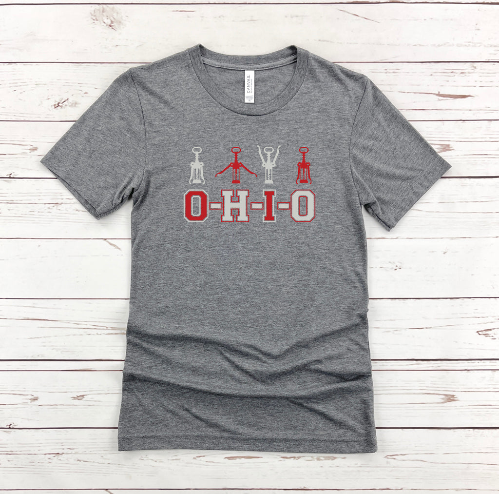 OHIO CORKSCREW WINE UNISEX TEE
