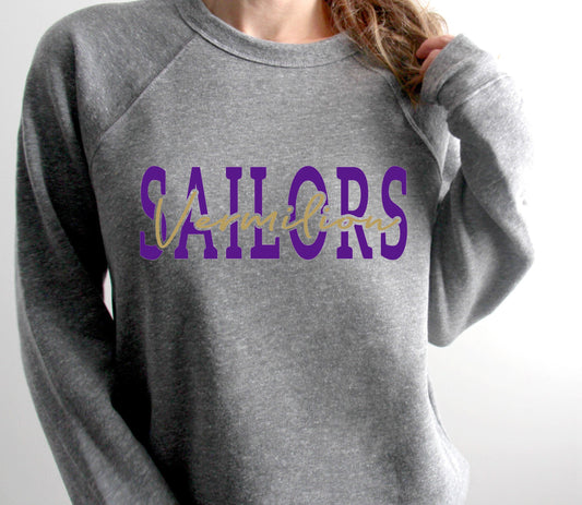 VERMILION SAILORS SCRIPT CREW SWEATSHIRT - Mistakes on the Lake