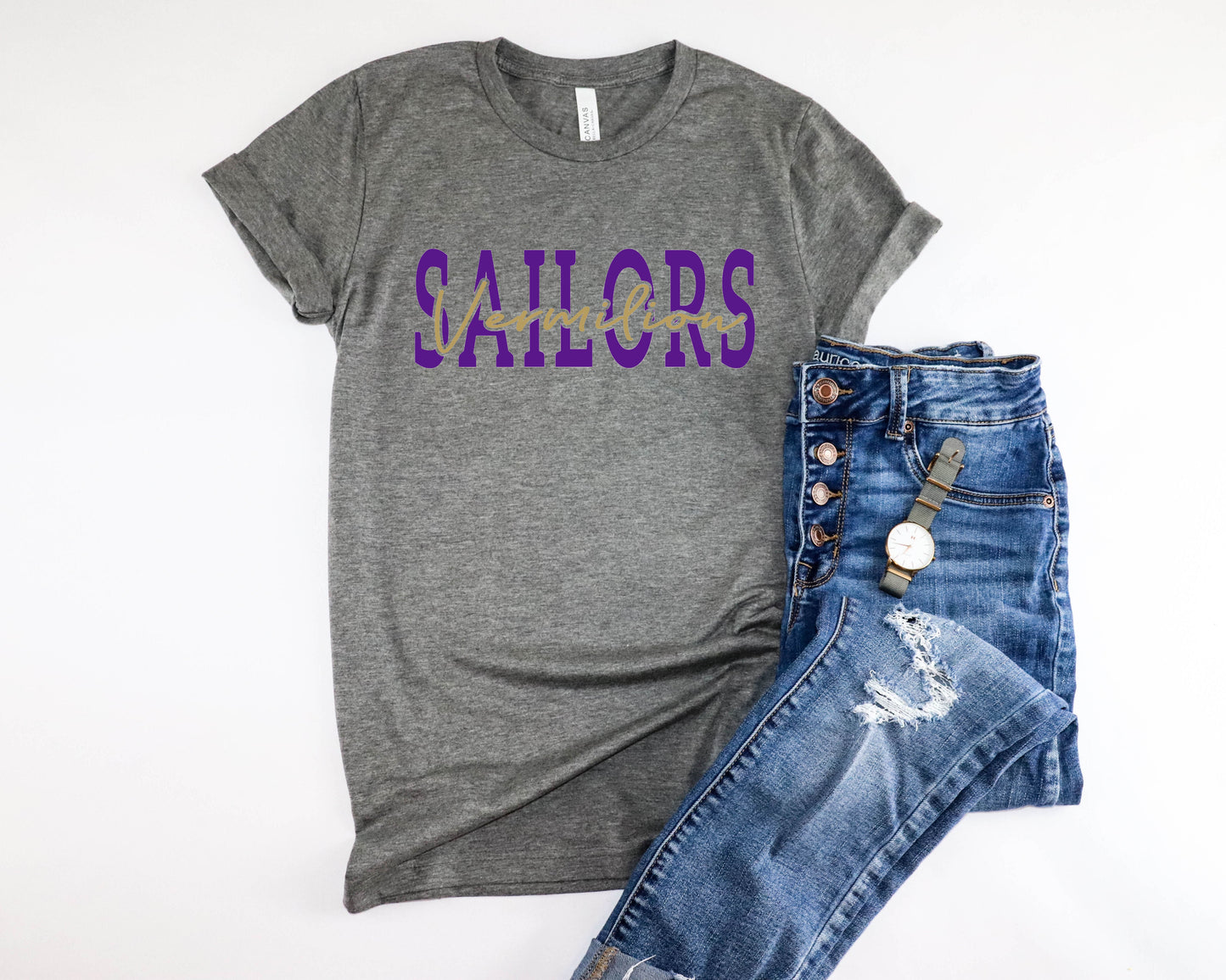 VERMILION SAILORS SCRIPT UNISEX TEE - Mistakes on the Lake