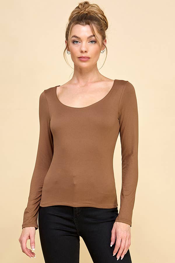 Scoop Neck Double Layered Top