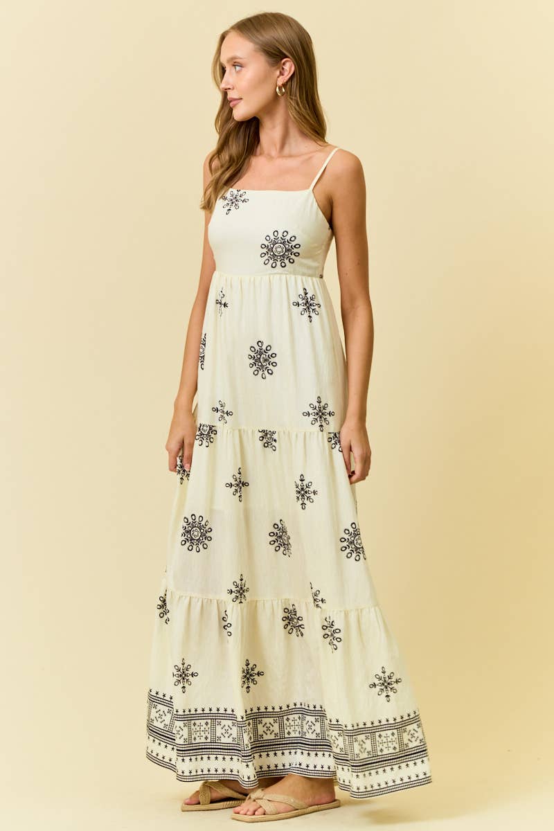 Geometric Print Maxi Dress