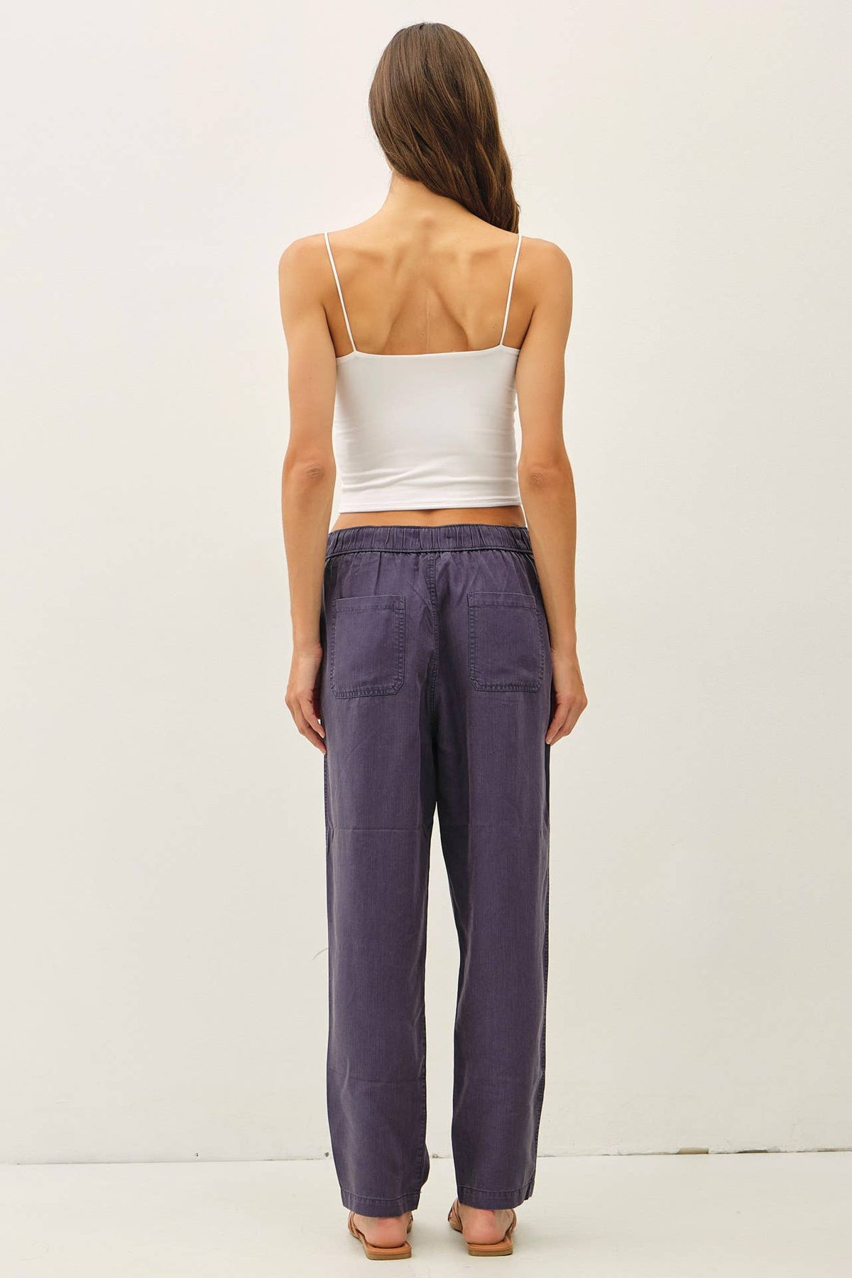 DEEP CHOCOLATE TENCEL TAPERED PANTS