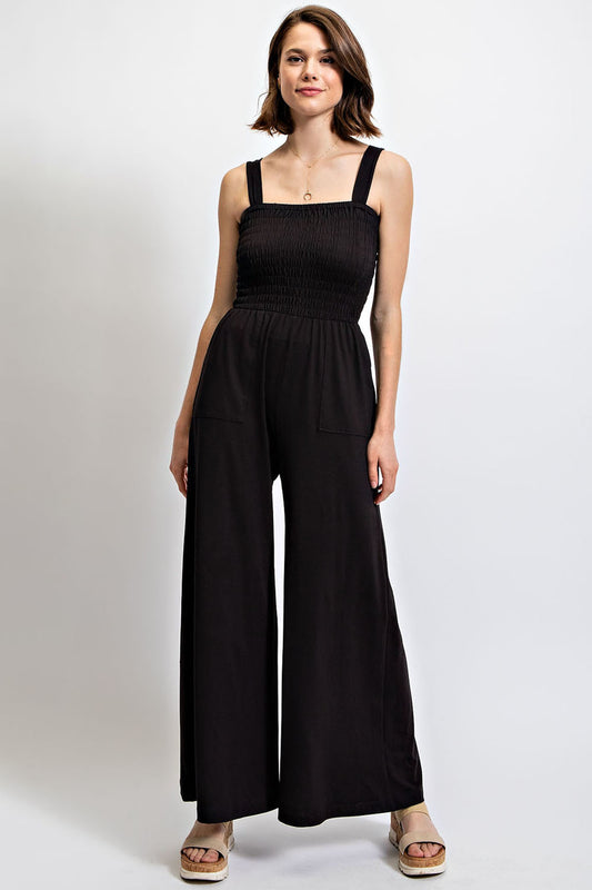Black - Butter Soft Smocking Jumpsuit