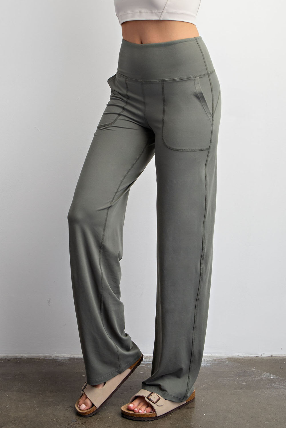 Grey Sage - Butter Soft Straight Leg Yoga Pants