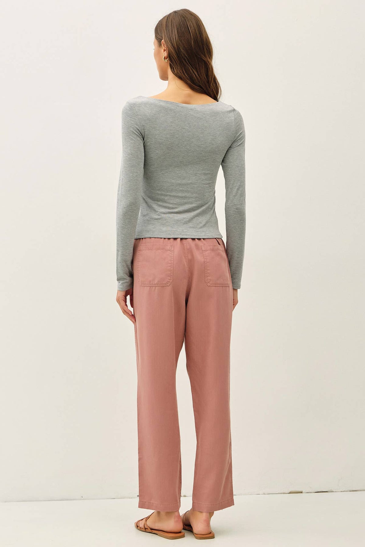 DEEP CHOCOLATE TENCEL TAPERED PANTS