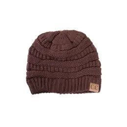 C.C Ribbed Solid Color Beanies