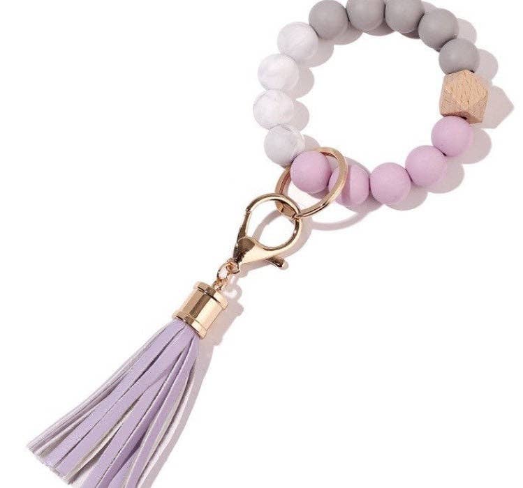 Silicone Beaded Keychain Bracelet