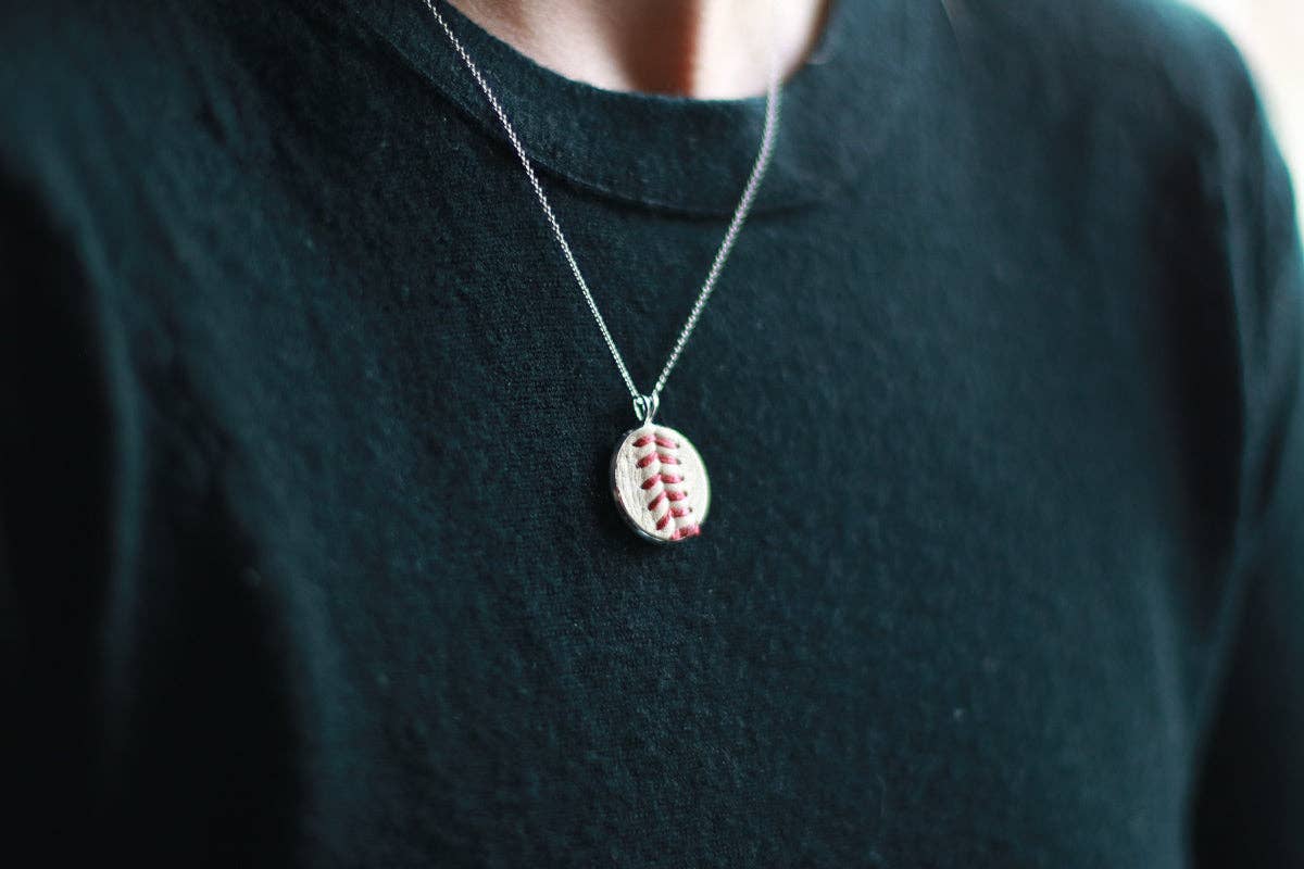 Baseball Seam Pendant Necklace