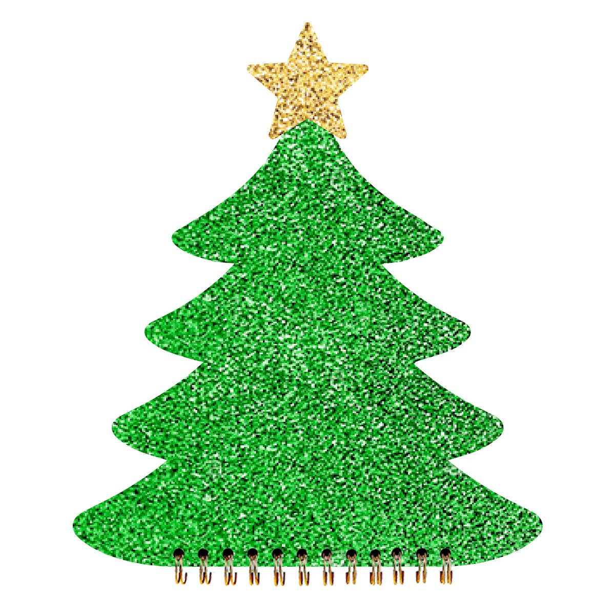 Christmas Tree Glitter Notebook