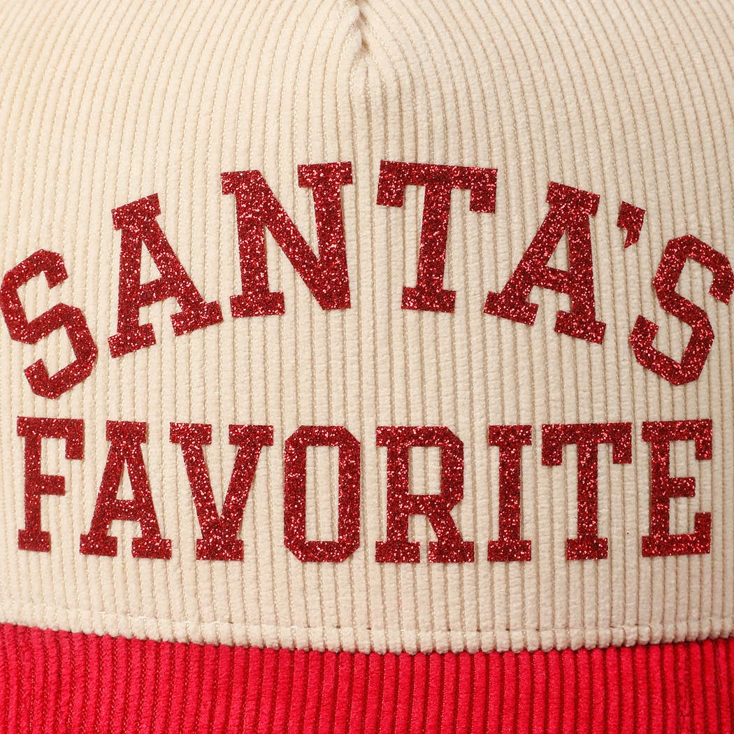 Santa's Favorite 5 Panel Corduroy Hat