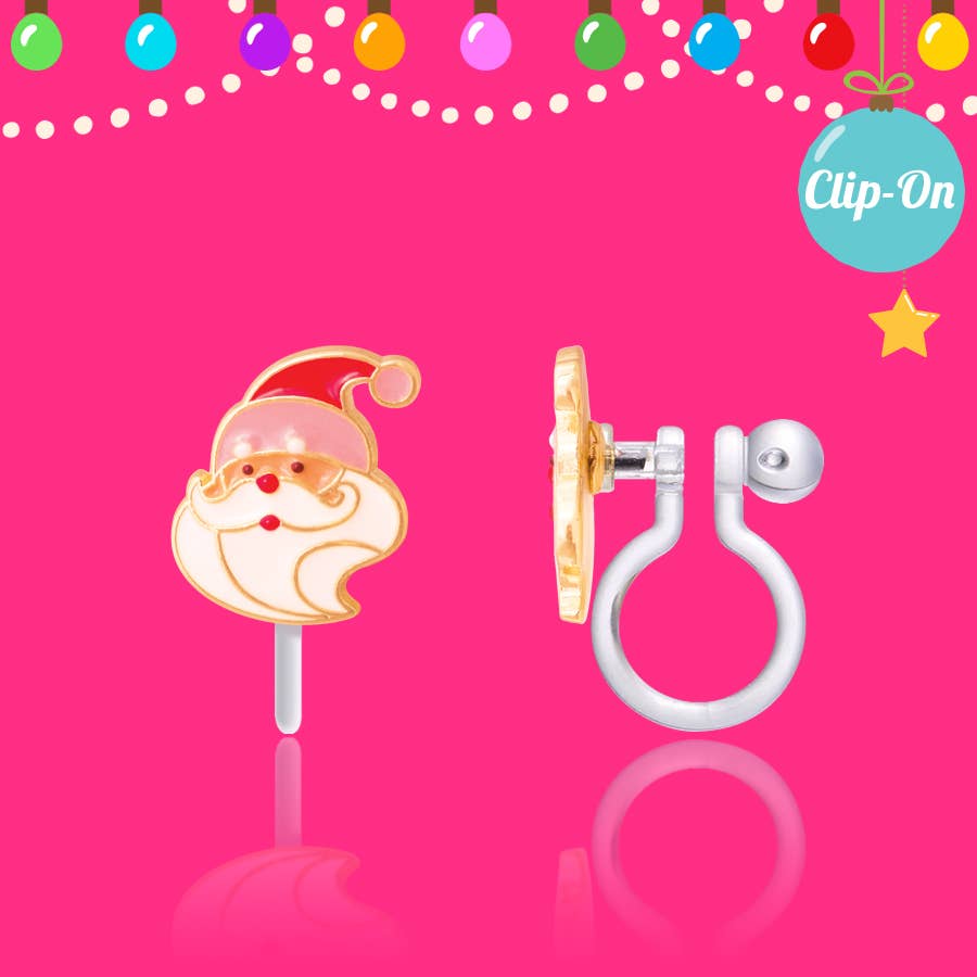 Santa Clip On Earrings