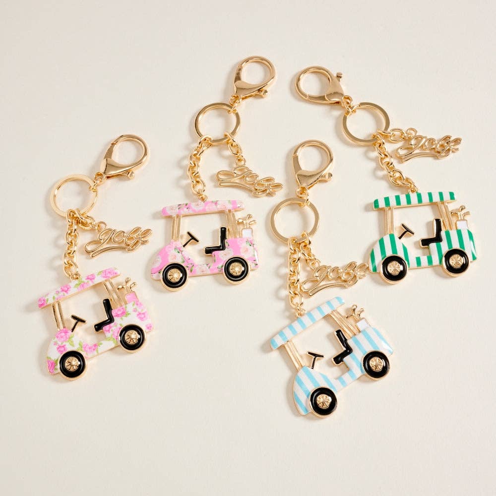 Golf Cart Keychain Bag Charm