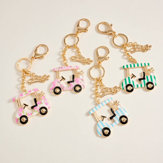 Golf Cart Keychain Bag Charm