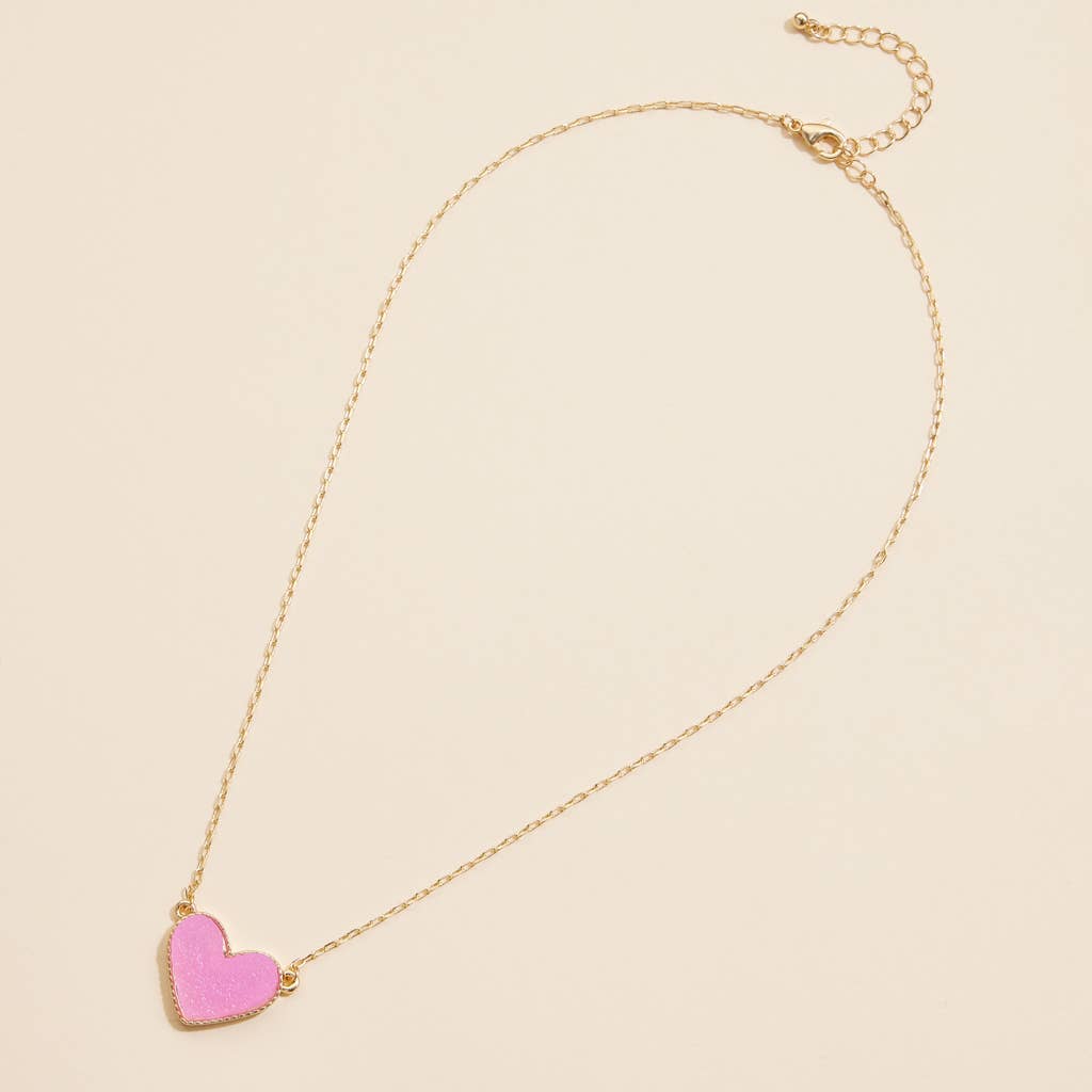 Heart Stone Charm Necklace