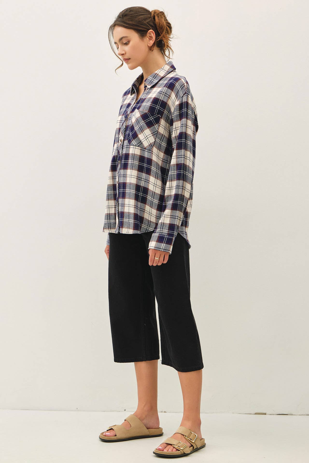 NAVY MASON PLAID FLANNEL SHIRT