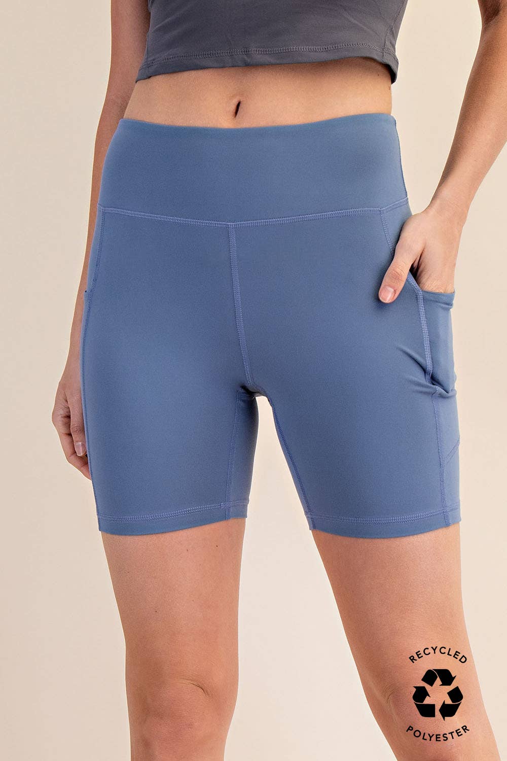 PARADISE BLUE - 6 INCH BIKER SHORTS