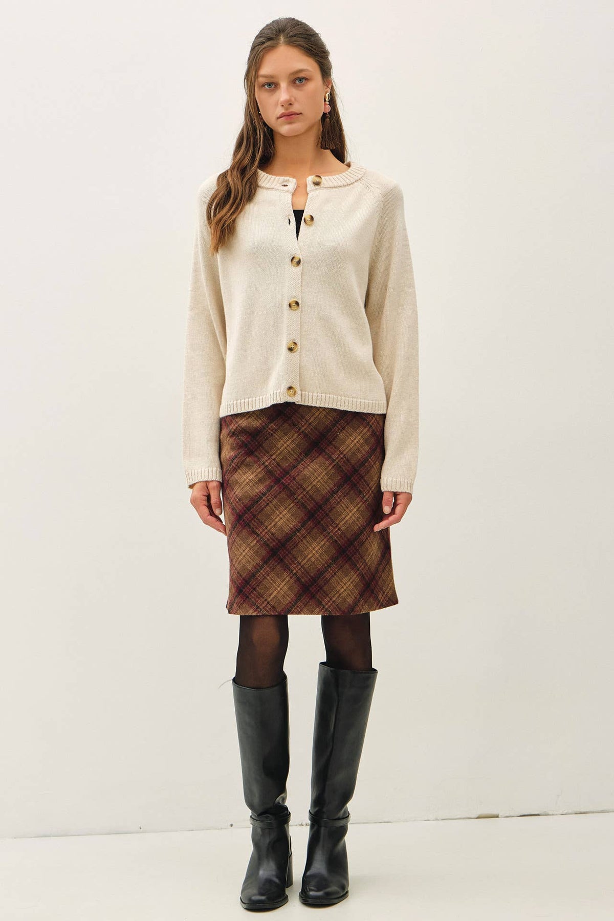 OATMEAL BUTTON UP RAGLAN CARDIGAN