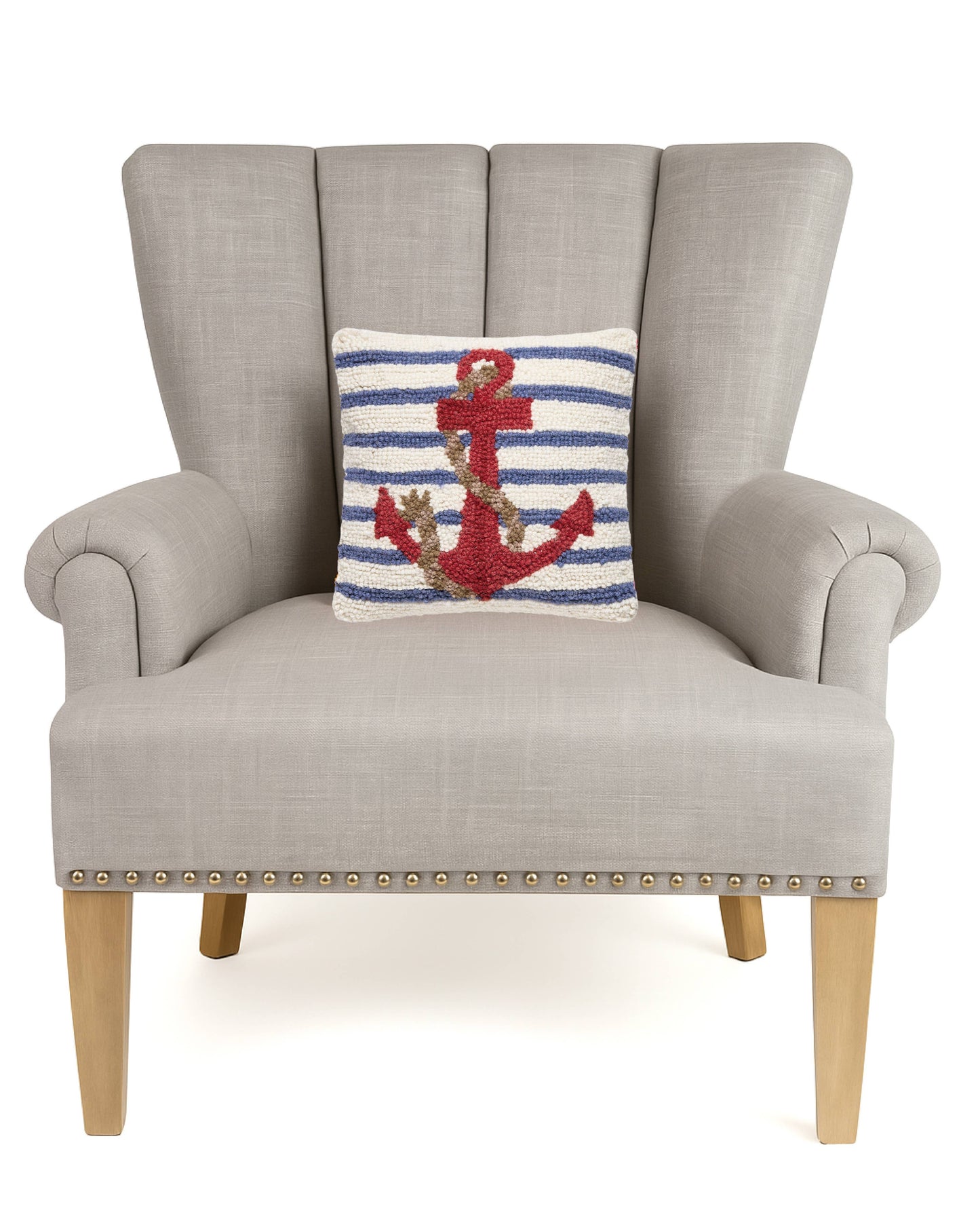 Stripe Anchor Hook Pillow