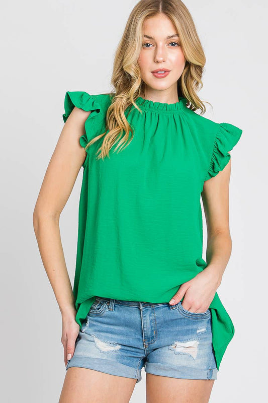 Ruffle Detailed Short Sleeve Top