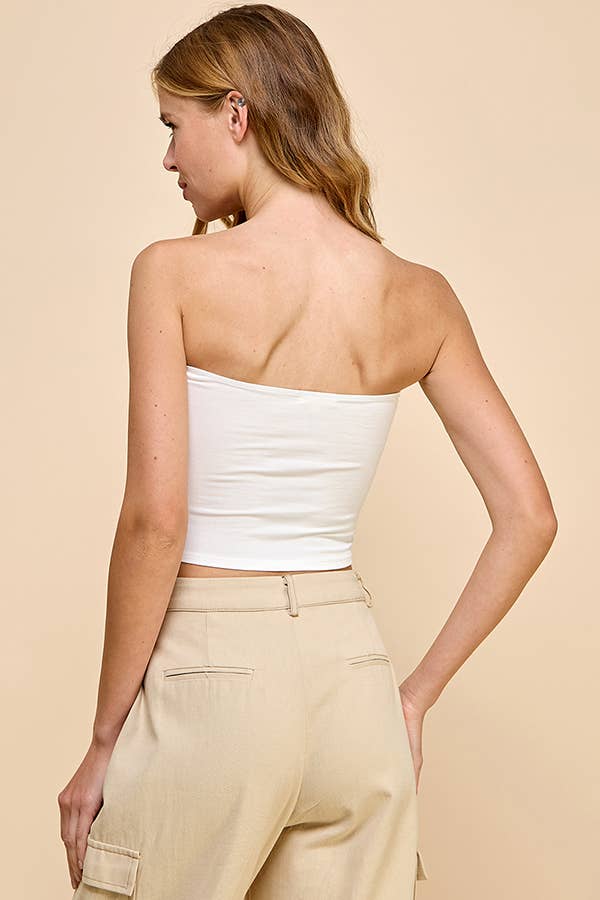 White Double Layered Tube Top