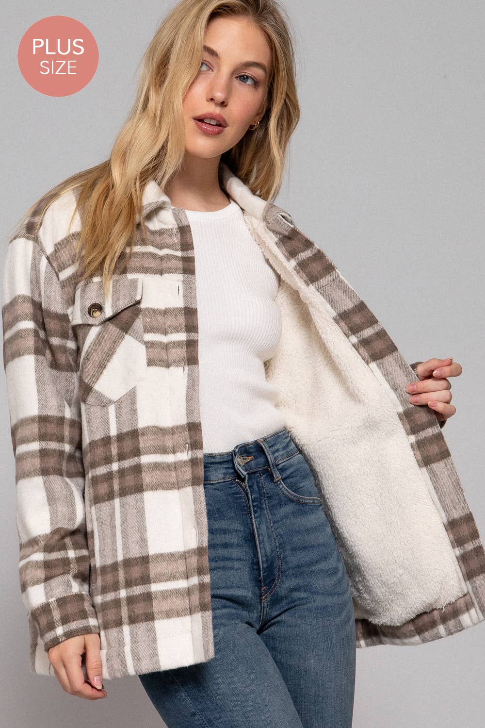 Black Brushed Plaid Jacket