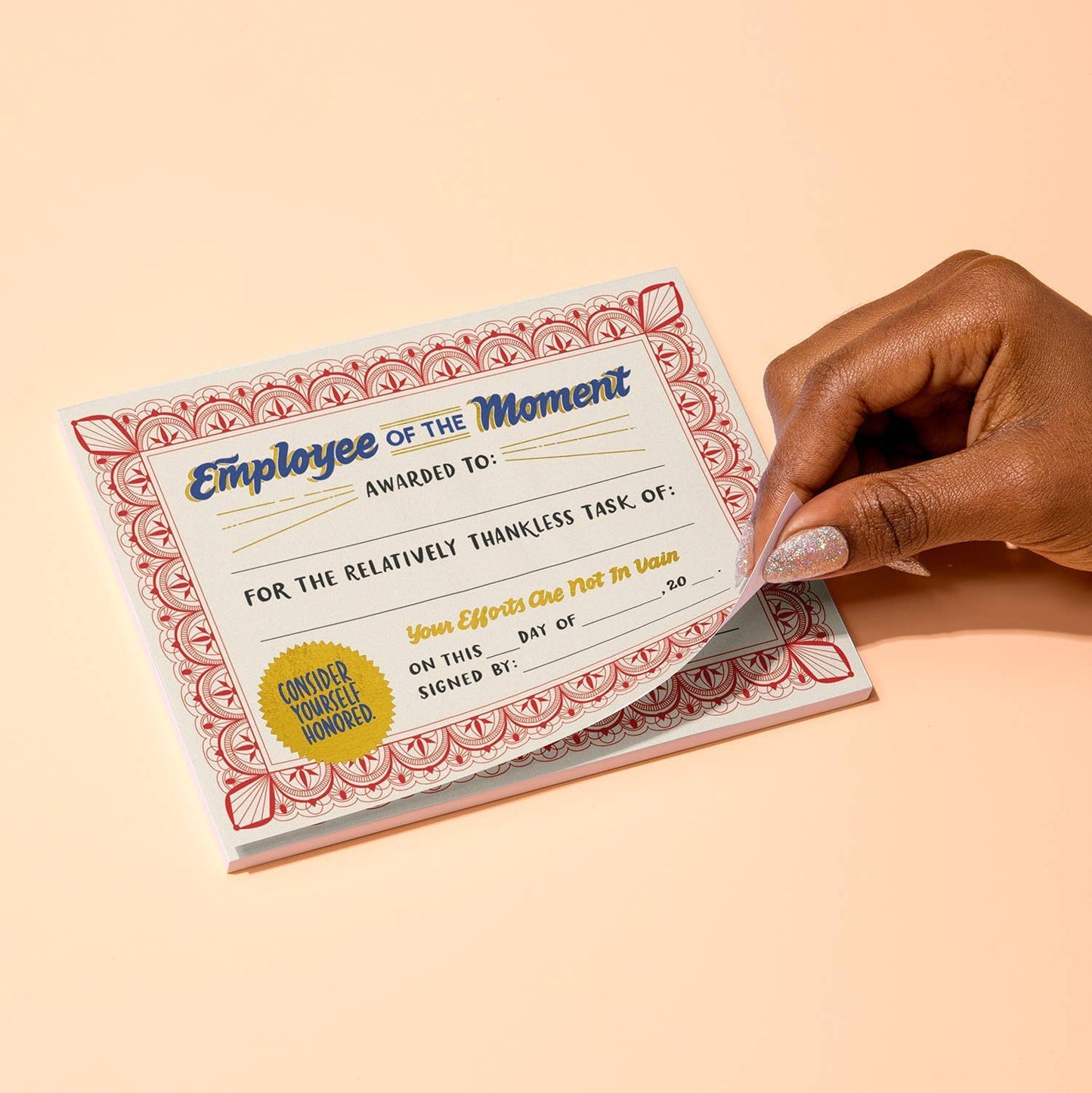 Employee of the Moment Certificate Notepad