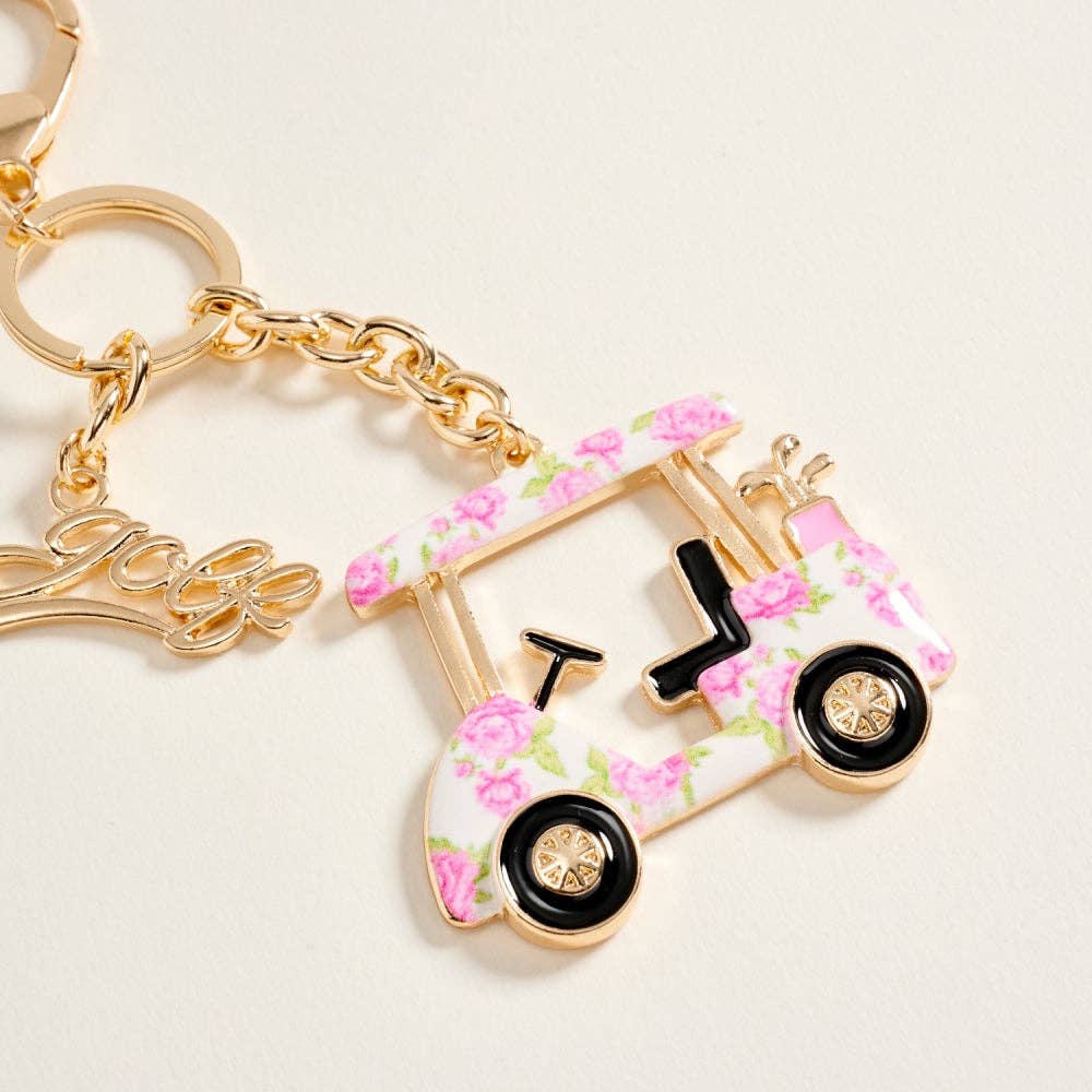 Golf Cart Keychain Bag Charm