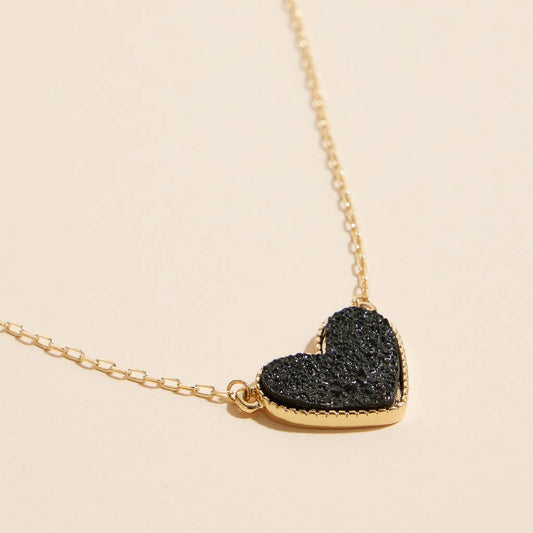 Heart Stone Charm Necklace