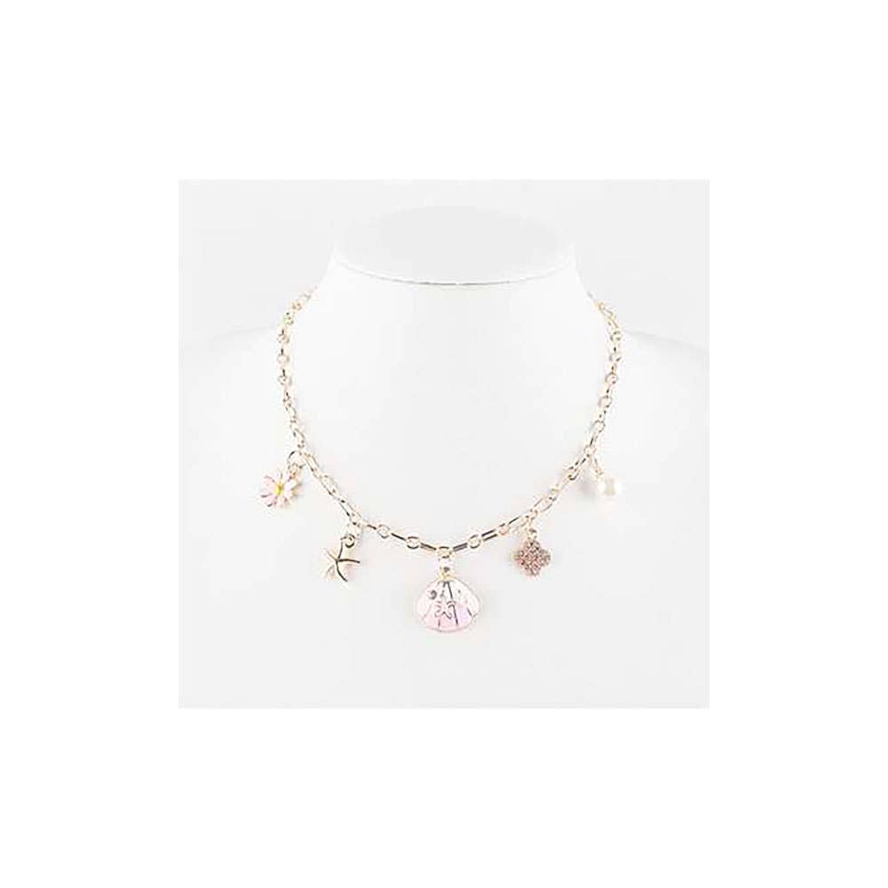 Seashell Starfish Charm Necklace