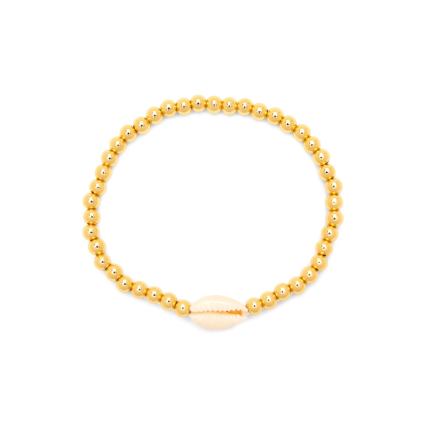 Cowrie Ball Bead Stretch Bracelet