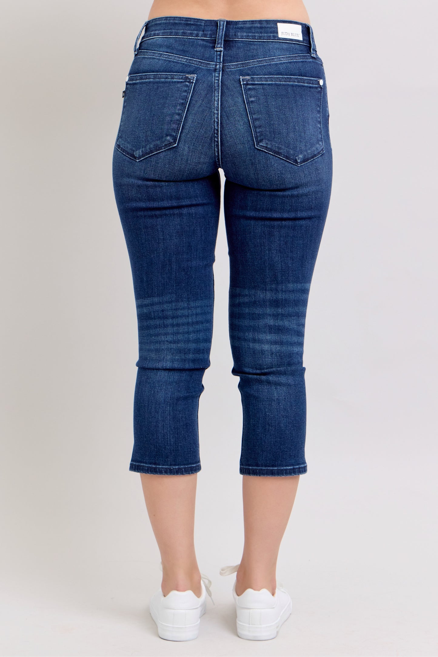Judy Blue - Dark Wash Capri w/ Side Slit