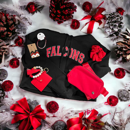 FALCONS 3D PUFF CROPPED HOODIE